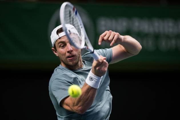 251013 Tallon Griekspoor of the Netherlands competes in a men s singles tennis match during day 1 of the ATP, Tennis Herren 250 Nordic Open on October 13, 2025 in Stockholm. Photo: Emma Wallskog BILDBYRAN COP 320 EW0577 tennis nordic open nordic open 2024 bbeng Copyright: EMMAxWALLSKOG BB251013EW025