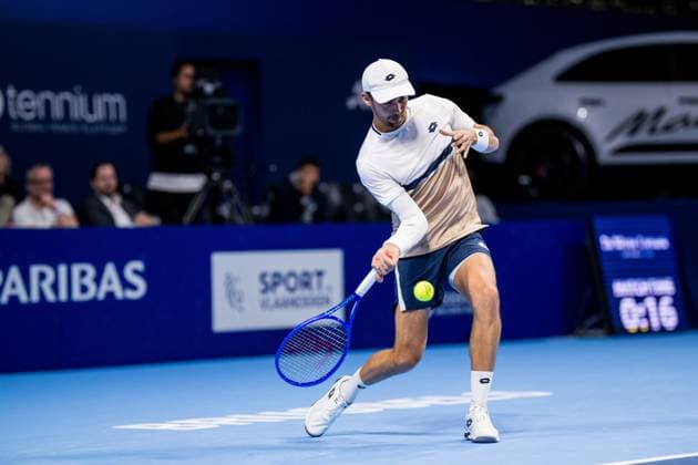 French Benjamin Bonzi pictured in action during the European Open ATP, Tennis Herren tennis tournament in Brussels, on Monday 13 October 2025. This year s edition of the tournament is taking place from 12 to 19 October 2025. JASPERxJACOBS  x136695230x