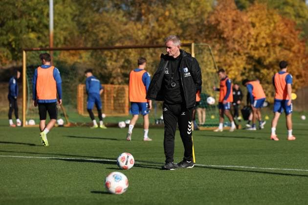Trainer Petrik Sander (1. FC Magdeburg) - 2. Fußball Bundesliga Saison 2025-2026 Training 1. FC Magdeburg an der Avnet Arena in Magdeburg - Fußball,Mann,Männer,Deutschland,13.10.2025