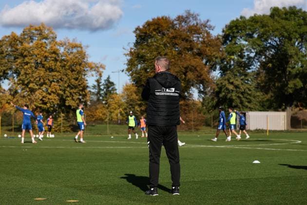 Trainer Petrik Sander (1. FC Magdeburg) - 2. Fußball Bundesliga Saison 2025-2026 Training 1. FC Magdeburg an der Avnet Arena in Magdeburg - Fußball,Mann,Männer,Deutschland,13.10.2025