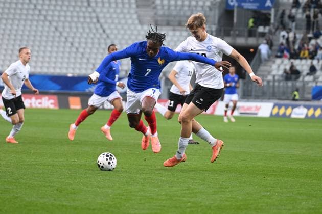 Football : 2025 UEFA European Under-21 Championship qualification -France v Estonia mathys TEL of France during the 2025 UEFA European Under-21 Championship qualification, Group C football match between France u 21 and Estonia u 21 at the Alpes stadium Grenoble on October 13, 2025  Copyright: xALLILI_MOURADx