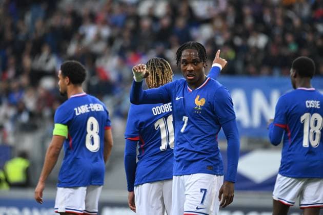 Football : 2025 UEFA European Under-21 Championship qualification -France v Estonia mathys TEL of France during the 2025 UEFA European Under-21 Championship qualification, Group C football match between France u 21 and Estonia u 21 at the Alpes stadium Grenoble on October 13, 2025  Copyright: xALLILI_MOURADx