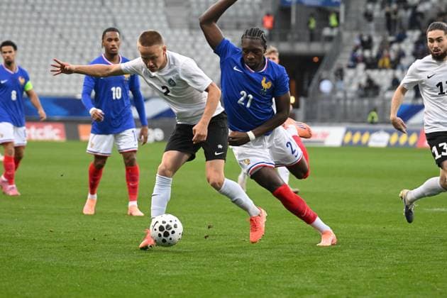 Football : 2025 UEFA European Under-21 Championship qualification -France v Estonia Jaydee CANVOT of France during the 2025 UEFA European Under-21 Championship qualification, Group C football match between France u 21 and Estonia u 21 at the Alpes stadium Grenoble on October 13, 2025  Copyright: xALLILI_MOURADx
