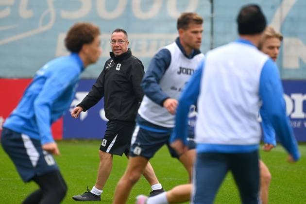 Trainer Markus KAUCZINSKI (1860), Training TSV 1860 Muenchen am 13.10.2025 Fussball 3.Liga,Saison 2025 2026