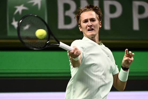 STOCKHOLM, SVERIGE 20251013 Alexei Popyrin, Australien, mot Sebastian Korda, USA, under tennisturneringen BNP Paribas Nordic Open i Kungliga tennishallen. STOCKHOLM SVERIGE x10030x
