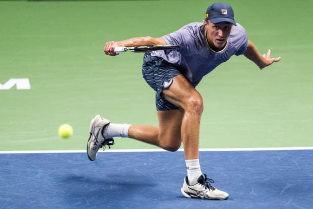 251013 Leo Borg of Sweden competes in a men s singles tennis match during day 1 of the ATP, Tennis Herren 250 Nordic Open on October 13, 2025 in Stockholm. Photo: Emma Wallskog BILDBYRAN COP 320 EW0577 tennis nordic open nordic open 2024 bbeng sverige sweden Copyright: EMMAxWALLSKOG BB251013EW045