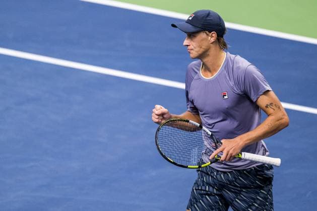 251013 Leo Borg of Sweden celebrates as he competes in a men s singles tennis match during day 1 of the ATP, Tennis Herren 250 Nordic Open on October 13, 2025 in Stockholm. Photo: Emma Wallskog BILDBYRAN COP 320 EW0577 tennis nordic open nordic open 2024 bbeng jubel sverige sweden celebrates Copyright: EMMAxWALLSKOG BB251013EW049