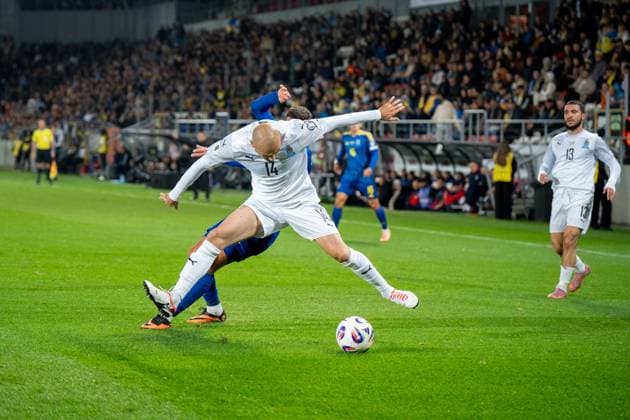 Ukraine V Azerbaijan - FIFA World Cup, WM, Weltmeisterschaft, Fussball 2026 European Qualifiers, Group D. Elvin Badalov plays during the FIFA World Cup 2026 Qualifier match between Ukraine and Azerbaijan in Krakow, Poland, on October 13, 2025. This is a European Qualifiers Group D football game. Krakow Poland  Copyright: xMarcinxGolbax originalFilename:golba-ukrainev251013_npLZV.jpg