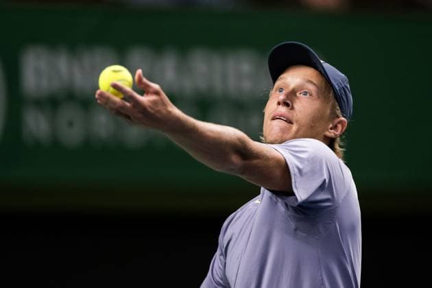 251013 Leo Borg of Sweden competes in a men s singles tennis match during day 1 of the ATP, Tennis Herren 250 Nordic Open on October 13, 2025 in Stockholm. Photo: Emma Wallskog BILDBYRAN COP 320 EW0577 tennis nordic open nordic open 2024 bbeng Copyright: EMMAxWALLSKOG BB251013EW068