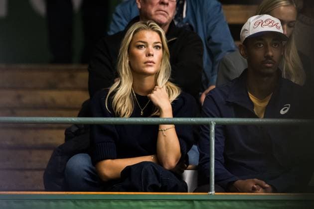 251013 Elvira Hedlund, girlfriend of Leo Borg of Sweden in the stands during a men s singles tennis match during day 1 of the ATP, Tennis Herren 250 Nordic Open on October 13, 2025 in Stockholm. Photo: Emma Wallskog BILDBYRAN COP 320 EW0577 tennis nordic open nordic open 2024 bbeng Copyright: EMMAxWALLSKOG BB251013EW077