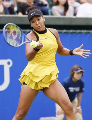 Tennis: Japan Open Naomi Osaka of Japan plays against her compatriot Wakana Sonobe in a women s singles first-round match at the Japan Open tennis championships at Morita Tennis Center Utsubo in the western Japan city of Osaka on Oct. 13, 2025.  A14AA0004938833P