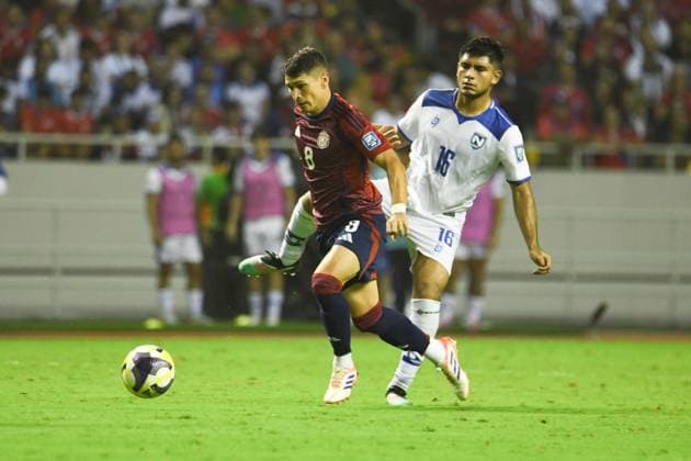 Costa Rica national team, Nationalteam vs Nicaragua National Team. FIFA World Cup, WM, Weltmeisterschaft, Fussball 2026 Qualifiers CONCACAF group C Costa Rica National Team defender, Joseph Mora, in action during the game played between the National Teams of Costa Rica and Nicaragua. CONCACAF World Cup 2026 Qualifiers, Group C game played on 13.10.25 at the National Stadium in La Sabana, San Jose, Costa Rica. Photo Jose Campos PMEimages. San Jose San Jose Costa Rica Copyright: xJosexCamposx xPMEimagesx