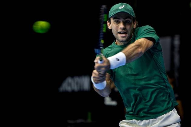 USA s Eliot Spizzirri pictured in action during the European Open ATP, Tennis Herren tennis tournament in Brussels, on Tuesday 14 October 2025. This year s edition of the tournament is taking place from 12 to 19 October 2025. JASPERxJACOBS  x136778572x