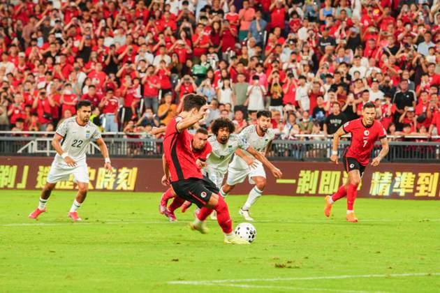 AFC Asian Cup Qualifiers: Hong Kong vs Bangladesh Hong Kong leads Bangladesh by 1-0 after first half at Kai Tak Stadium during AFC Asian Cup Qualifiers match on October 14, 2025 in Hong Kong. (Photo by Zulu Lo TMHK via Nexpher Images)