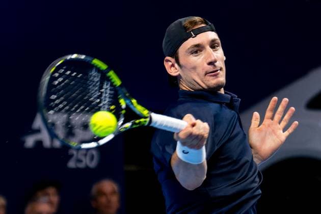 2025-10-14 BNP Paribas Fortis European Open Day Two BRUSSELS, BELGIUM - OCTOBER 14: Valentin Royer of France in action during Day Two of the BNP Paribas Fortis European Open at Brussels Expo on October 14, 2025 in Brussels, Belgium. (Photo by Joris Verwijst BSR Agency) Brussels Belgium Content not available for redistribution in The Netherlands directly or indirectly through any third parties. Copyright: xBSRxAgencyx