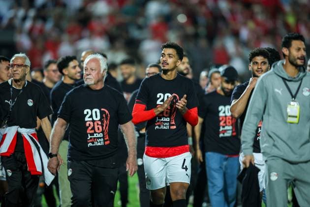 Egypt Vs Sierra Leone - World Cup Qualifier - CAF Group A Hossam Abdelmaguid of Egypt participates in the ceremony for Egypt qualifying for the World Cup after the FIFA World Cup, WM, Weltmeisterschaft, Fussball African qualifiers Match Group A between Egypt and Guinea-Bissau at Cairo International Stadium in Cairo, Egypt, on October 12, 2025. Cairo Egypt  Copyright: xAymanxArefx originalFilename:aref-notitle251012_npeeB.jpg