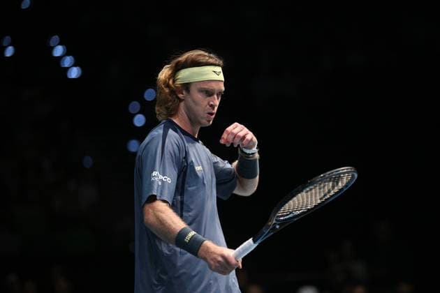 Andrey Andreyevich Rublev In Chubb UTS Hong Kong 2025 Andrey Andreyevich Rublev playing the game at Kai Tak Arena, Kai Tak Sports Park on October 14, 2025 in Hong Kong. Today Chubb UTS Hong Kong 2025 opening in Hong Kong. (Photo by Kobe Li Nexpher Images)