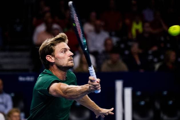 Belgian David Goffin pictured in action during the European Open ATP, Tennis Herren tennis tournament in Brussels, on Tuesday 14 October 2025. This year s edition of the tournament is taking place from 12 to 19 October 2025. JASPERxJACOBS  x136798926x