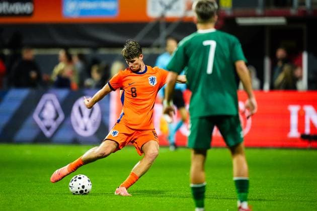 International friendlies: The Netherlands U21, U 21 v Lithuania U21 Emmen - Dave Kwakman of The Netherlands U21 during the a friendly match. The match is set between The Netherlands U21 and Lithuania U21 at De Oude Meerdijk on 14 October 2025 in Emmen, The Netherlands. (VK Sportphoto Yannick Verhoeven) Copyright: xYannickxVerhoevenx