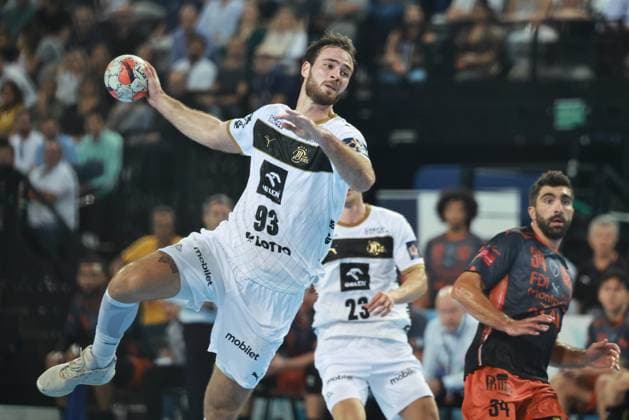 HANDBALL : Montpellier HB vs. THW Kiel - EHF - 14 10 2025 Veron NACIMOVIC (THW K) lors du match Montpellier HB vs. THW Kiel de la compÃ tition EHF a l™Arena Sud de France, le 14 octobre 2025. MontpellierFrance  Copyright: xValentinaxClaretx