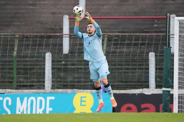 Torwart Dennis Seimen (Deutschland U21, U 21 1) - Belfast 14.10.2025: Nordirland vs. Deutschland U21, EM Qualifikation, The Oval