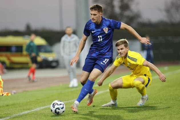 Croatia, Velika Gorica, 141025. Croatian player Fabijan Krivak at the qualifying match of group 8 for the U21, U 21 European Football Championship, Croatia - Ukraine. Photo: Marko Todorov CROPIX Copyright: xxMarkoxTodorovx xCROPIXx hrvatska_ukrajina25-141025