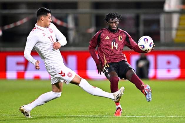 Belgium v Denmark - UEFA European Under-21 Championship Qualifying WESTERLO, BELGIUM - OCTOBER 14 : Mokio Jorthy defender of Belgium U21, U 21 during the UEFA European Under-21 Championship Qualifying match between Belgium and Denmark on October 14, 2025 in Westerlo, Belgium, 14 10 2025 Westerlo Belgium  Copyright: xTomasxSiskx