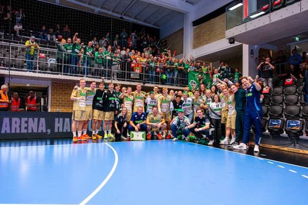 (L-R), Fredericia Handboldklub (red) against TSV Hannover-Burgdorf (beige) (1. Matchday of Group Matches EHF European League 2025 2026) (14.10.2025, Middelfart Sparekasse ARENA (Fredericia, DEN), Copyright: xJanxGuentherx xTSVxHannover-Burgdorfx