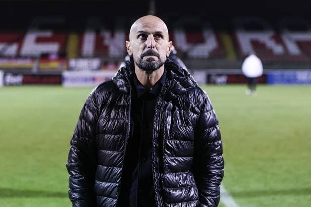 Fussball, U21, U 21 EM Qualifikation Gruppe F - 5.Spieltag Nordirland U21 - Deutschland U21 14.10.2025, The Oval Antonio Di Salvo (Trainer, Deutschland) Belfast The Oval Nordirland