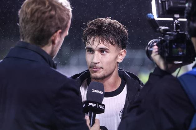 Fussball, U21, U 21 EM Qualifikation Gruppe F - 5.Spieltag Nordirland U21 - Deutschland U21 14.10.2025, The Oval Tom Bischof (Deutschland, 6) Belfast The Oval Nordirland