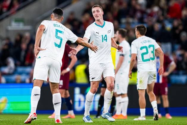 251014 Finn Surman of New Zealand celebrates after scoring the 0-1 goal during the International Friendly, Länderspiel, Nationalmannschaft football match between Norway and New Zealand on October 14, 2025 in Oslo. Photo: Marius Simensen BILDBYRAN COP 238 MM0045 bbeng football fotball fotboll international friendly jubel new zealand norge norway privatlandskamp soccer treningskamp *** 251014 Finn Surman of New Zealand celebrates after scoring the 0 1 goal during the international friendly football match between Norway and New Zealand on October 14, 2025 in Oslo Photo Marius Simensen BILDBYRAN COP 238 MM0045 bbeng football fotball fotball international friendly jubel new zealand norway privatlandskamp soccer treningskamp  Copyright: MARIUSxSIMENSEN BB251014ZK006