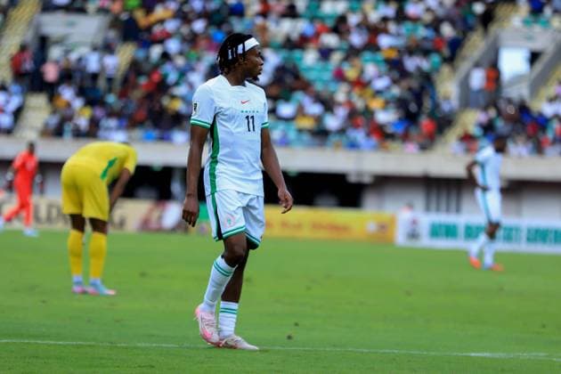 UYO, NIGERIA - OCTOBER 14: Samuel Chukwueze of Nigeria during the 2026 FIFA World Cup, WM, Weltmeisterschaft, Fussball qualifier match between Super Eagles of Nigeria and Benin Republic at Godwill Akpabio Stadium on October 14, 2025 in Uyo, Nigeria. Photo by Nsidibe Akpan Copyright: xx