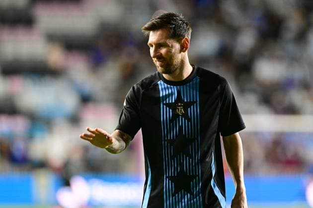 Lionel Messi of Argentina reacts, ahead of a friendly match between Puerto Rico and Argentina at Chase Stadium in Fort Lauderdale, United States, 14 October 2025. International Friendly, Länderspiel, Nationalmannschaft Puerto Rico vs Argentina !ACHTUNG: NUR REDAKTIONELLE NUTZUNG!  Copyright: xGiorgioxVierax AMDEP6426 20251015-55018224879009_1009