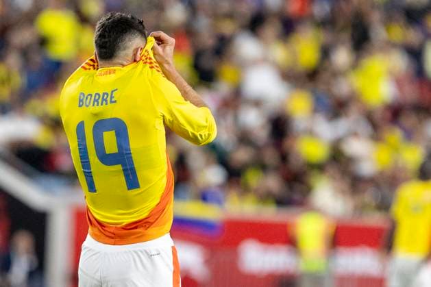 Rafael Santos Borré of Colombia reacts during a friendly match between Colombia and Canada at Red Bull Arena in New Jersey, United States, 14 October 2025. International Friendly, Länderspiel, Nationalmannschaft Colombia vs Canada !ACHTUNG: NUR REDAKTIONELLE NUTZUNG!  Copyright: xÁngelxColmenaresx AMDEP6501 20251015-55018225423_1