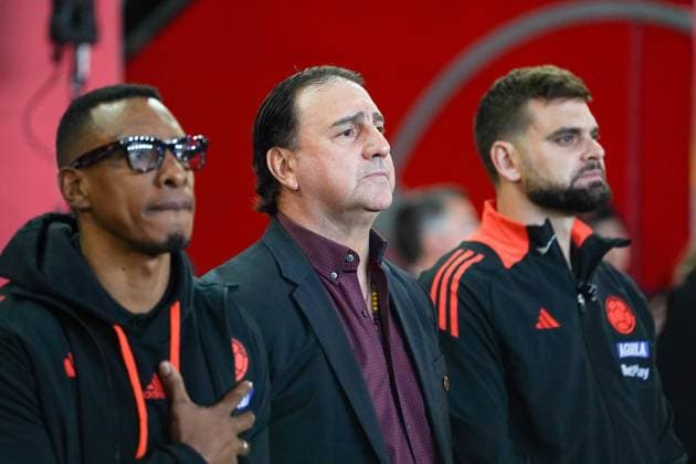 October 14, 2025, Harrison, New Jersey, United States: Nestor Lorenzo ColombiaÃ¢â‚¬â ¢s head coach during the International Friendly, Länderspiel, Nationalmannschaft match between Canada and Colombia at Sports Illustrated Stadium on October 14, 2025 in Harrison, Nueva Jersey. Harrison United States - ZUMAe321 20251014_zsa_e321_011 Copyright: xLeonardoxRamirezx