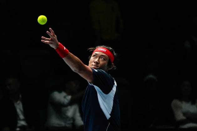 UTS Hong Kong 2025 Day 2 Chinese tennis player Zhizhen Zhang during a match at UTS Hong Kong on October 15, 2025 in Hong Kong. (Photo by Vernon Yuen Nexpher Images)