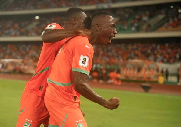 Football FIFA World Cup, WM, Weltmeisterschaft, Fussball Qualifier Ivory Coast v Kenya in Abidjan, Ivory Coast Yan Diomande of Ivory Coast celebrates scoring the 2-0 lead during the FIFA World Cup Group F qualifying match between Ivory Coast and Kenya at Alassane Ouattara Stadium, Abidjan, Ivory Coast on October 14, 2025. Ivory Coast have qualified for the FIFA World Cup 2026. Matrix Image Joseph Zahui Abidjan Ivory Coast  Copyright: xMatrixxImagesx xJosephxZahuix
