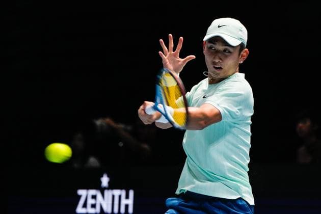 UTS Hong Kong 2025 Day 2 Chinese Tennis Player Shang Juncheng during a match at UTS Hong Kong on October 15, 2025 in Hong Kong. (Photo by Vernon Yuen Nexpher Images)