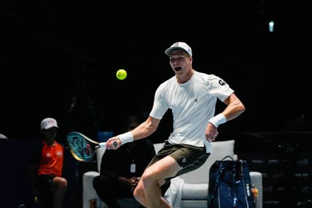 UTS Hong Kong 2025 Day 2 American Tennis Player Jenson Brooksby during a match at UTS Hong Kong on October 15, 2025 in Hong Kong. (Photo by Vernon Yuen Nexpher Images)