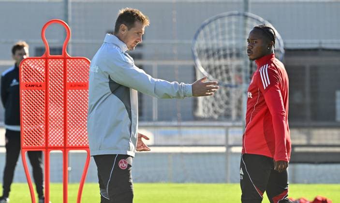 15.10.2025 - Fussball - 2. Fussball - Bundesliga - Saison 2025 2026 - 1. FC Nürnberg Nuernberg FCN ( Club ) - Training - Sportfoto Zink - xwoxzix - Miroslav Miro Klose ( Trainer 1. FC Nürnberg FCN ) Mohamed Ali Zoma (23, 1. FC Nürnberg FCN )