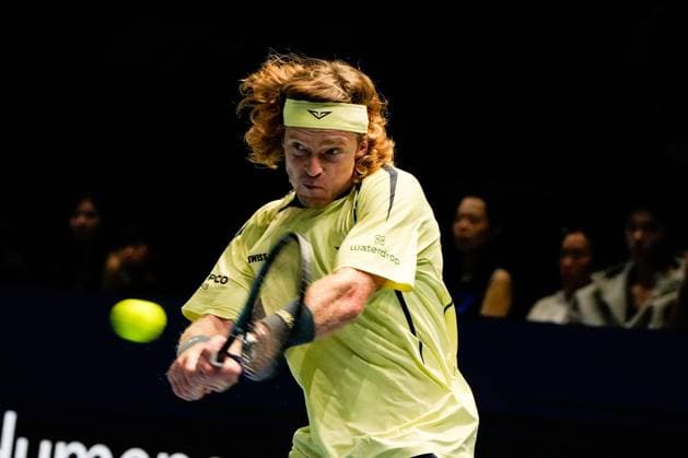 UTS Hong Kong 2025 Day 2 Russian Tennis Player Andrey Rublev during a match at UTS Hong Kong on October 15, 2025 in Hong Kong. (Photo by Vernon Yuen Nexpher Images)