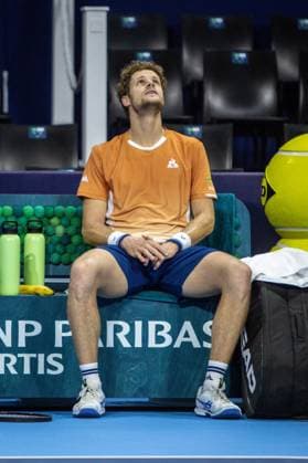 German Yannick Hanfmann pictured in action during the European Open ATP, Tennis Herren tennis tournament in Brussels, on Wednesday 15 October 2025. This year s edition of the tournament is taking place from 12 to 19 October 2025. ZENOxDRUYTS  x136873713x