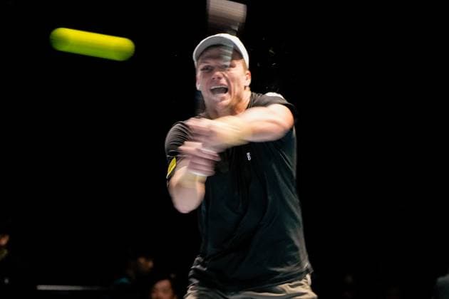 UTS Hong Kong 2025 Day 2 American Tennis Player Jenson Brooksby during a match at UTS Hong Kong on October 15, 2025 in Hong Kong. (Photo by Vernon Yuen Nexpher Images)