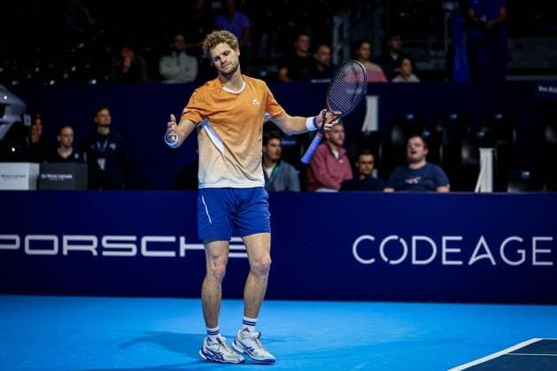 German Yannick Hanfmann pictured during the European Open ATP, Tennis Herren tennis tournament in Brussels, on Wednesday 15 October 2025. This year s edition of the tournament is taking place from 12 to 19 October 2025. DAVIDxPINTENS  x136881149x