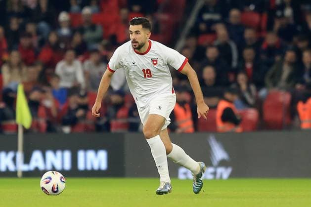 SAED AL ROSAN, Giordania, Amichevole, Friendly match, 2025-26, Albania vs Jordan 4-2, 14-10-2025, Azione, Action, Single shot CALCIO 2025-26 AMICHEVOLE ALBANIA-GIORDANIA 4-2