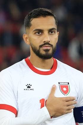 MOHAMMAD ABU HASHISH, Giordania, Amichevole, Friendly match, 2025-26, Albania vs Jordan 4-2, 14-10-2025, Primo piano, Head shot, Close up CALCIO 2025-26 AMICHEVOLE ALBANIA-GIORDANIA 4-2