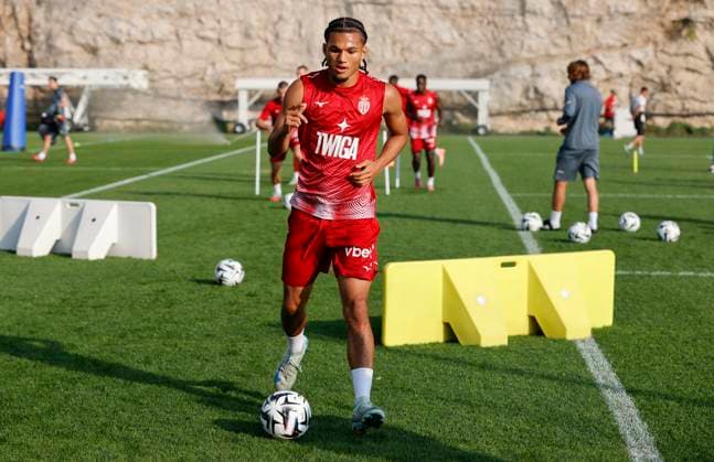 La Turbie, France - October 14, 2025: AS Monaco Football Club team training Session at the Headquarter with german Paris Josua Brunner. Mandoga Media Germany AS Monaco Football Club team training at the Headquarter