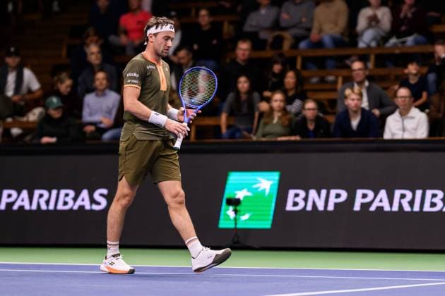 251015 Casper Ruud of Norway looks dejected as he competes in a men s singles tennis match during day 5 of the ATP, Tennis Herren 250 Nordic Open on October 15, 2025 in Stockholm. Photo: Jesper Zerman BILDBYRAN kod JZ JZ0628 tennis tennis nordic open day 5 bbeng depp norge norway Copyright: JESPERxZERMAN BB251015JZ012