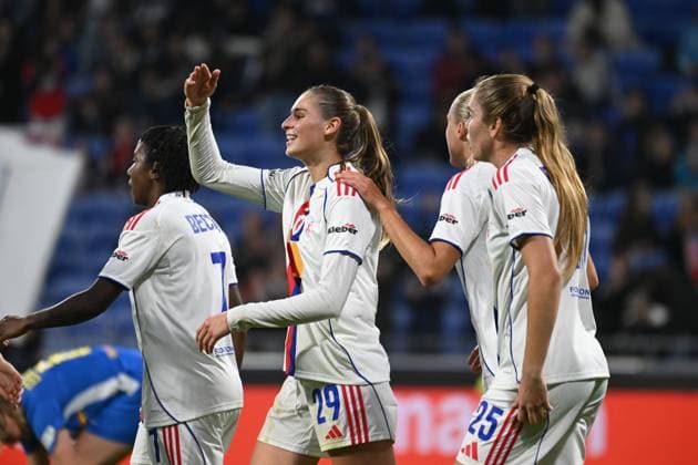 Football : UEFA Women s Champions League - Olympique Lyonnais F v Saint POLTEN F Jule Brand OF lYON during the UEFA Women s Champions League, football match between Olympique Lyonnais and Saint POLTEN on 15 October 2025 at Groupama stadium in Decines-Charpieu Lyon, France  Copyright: xALLILI_MOURADx