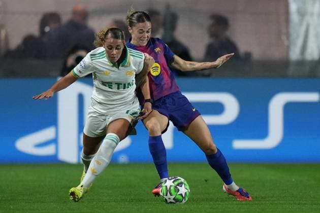AS Roma s Alayah Sophia Pilgrim during the Uefa Women™s Champions League soccer match between Roma and Fc Barcellona at the Rome s Tre Fontane stadium, Italy - Wednesday October 15, 2025 - Soccer ( Photo by Alfredo Falcone LaPresse )  Copyright: xAlfredoxFalcone LaPressex